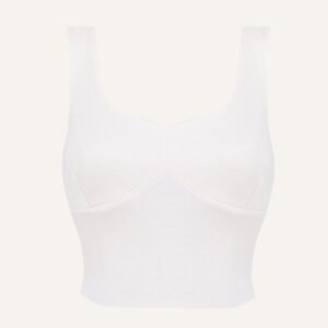 Women's Silk Sports Bra - White